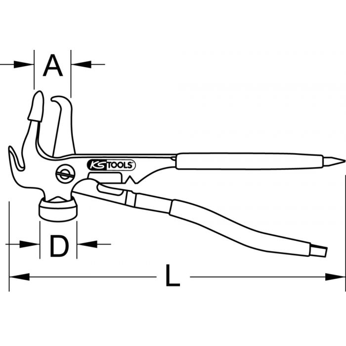 Pince pour masses d’équilibrage adhésives 225 mm KS TOOLS - 150.2097