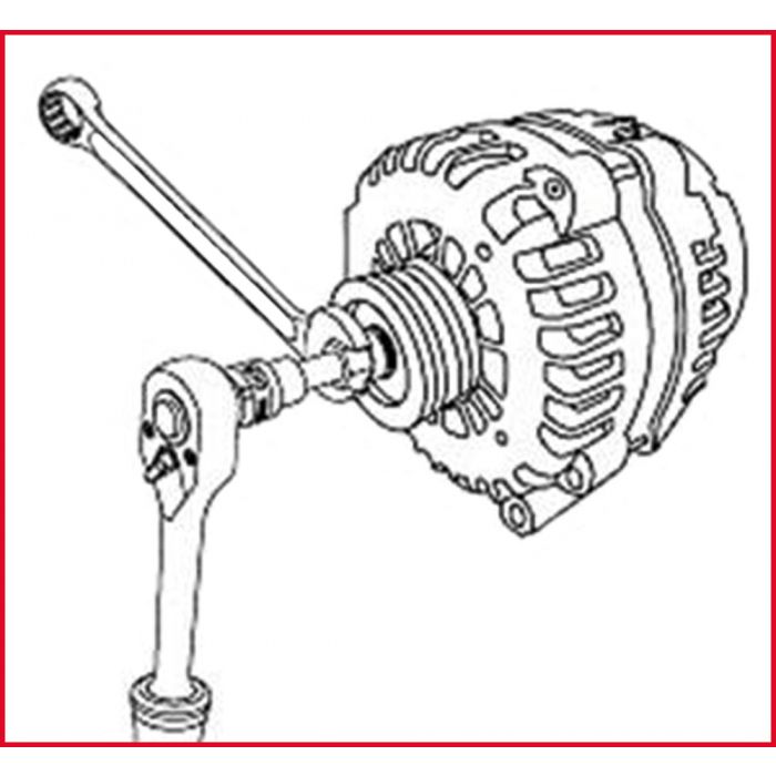 Douille 6 pans pour poulies débrayables d'alternateur Volvo - 10 mm KS TOOLS - 150.3157