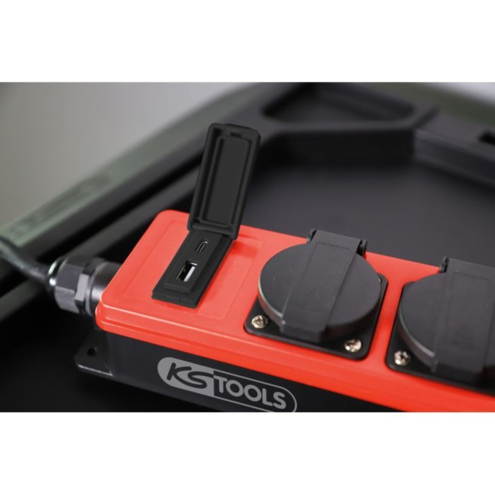Multiprise électrique 4 prises + 2 USB câble 5m KS TOOLS - 150.4232F