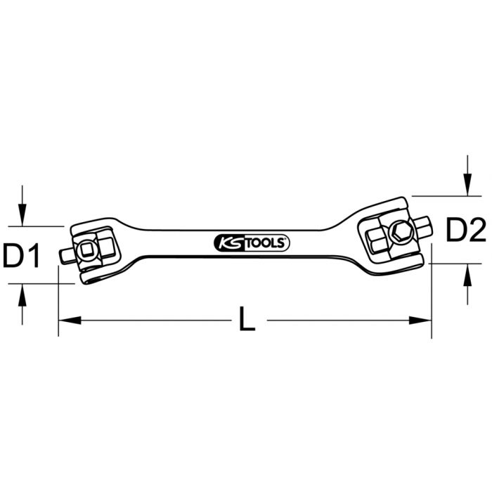 Clé de vidange 8 en 1 KS TOOLS - 150.9302