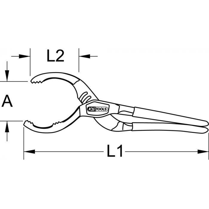 Pince pour filtre à huile-55 à 125 mm KS TOOLS - 150.9317