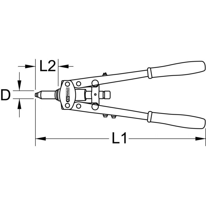 Pince à riveter à bras universelle 510 mm KS TOOLS - 150.9637