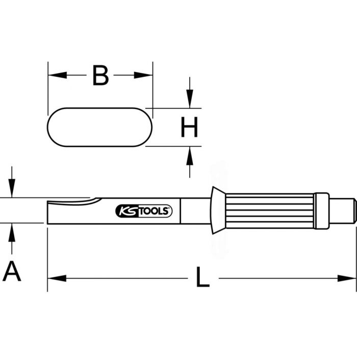Burin de carrossier droit KS TOOLS - 162.0216