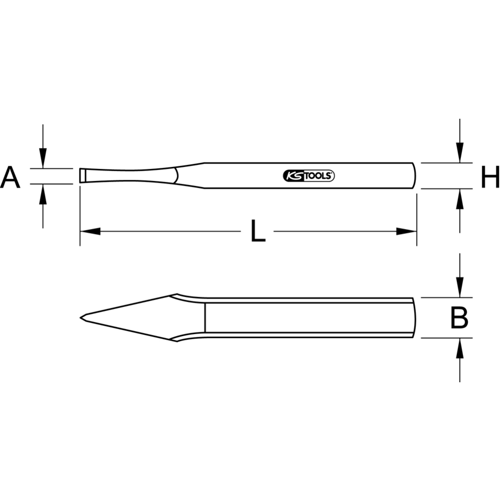 Bédane 7 mm - Longueur 175 mm KS TOOLS - 162.0284