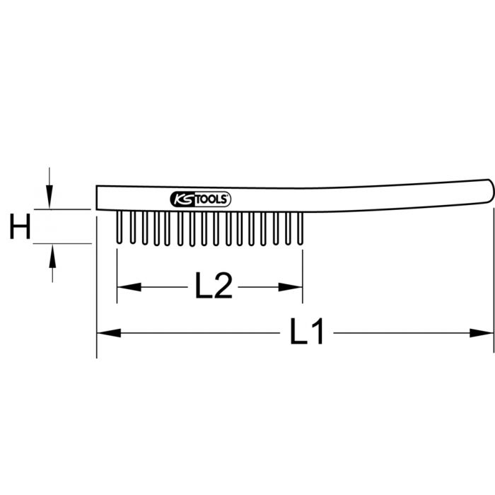 Brosse métallique à 3 rangées inox 290 mm KS TOOLS - 201.2310