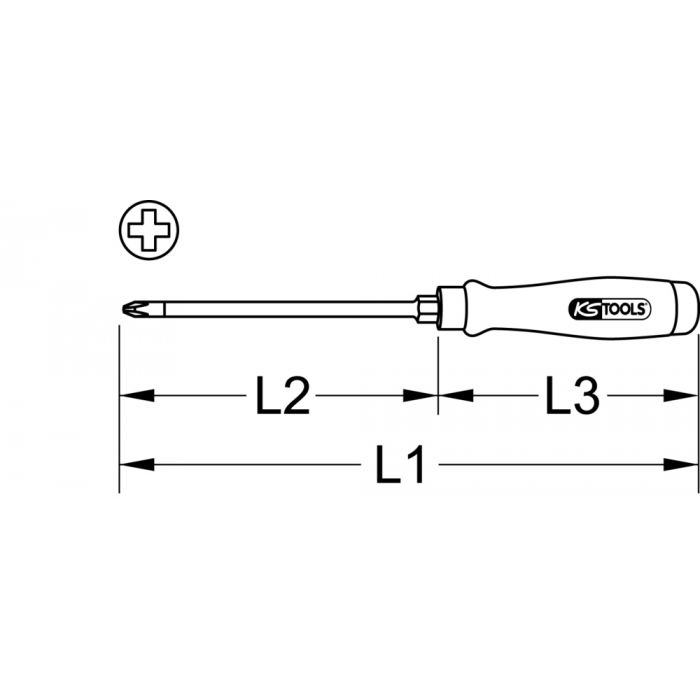 Tournevis ERGOTORQUE BOISmax à lame traversante PH2 KS TOOLS - 300.1062