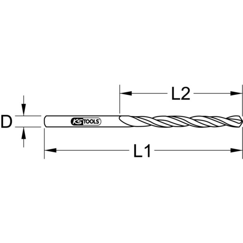Lot de 10 forets HSS-G meulés D3,1 mm KS TOOLS - 330.2031