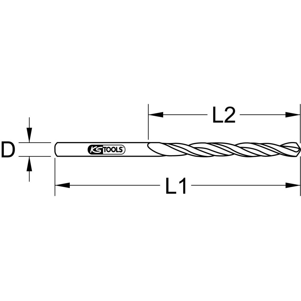 Lot de 10 forets HSS-G meulés D3,1 mm KS TOOLS - 330.2031