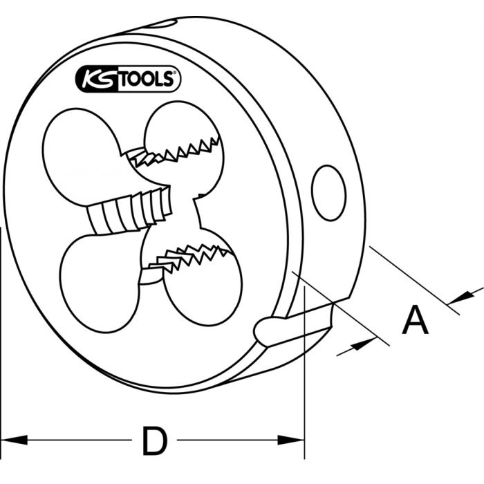 Filière extensible HSS à pas fin M20 x 2,0 KS TOOLS - 332.1063