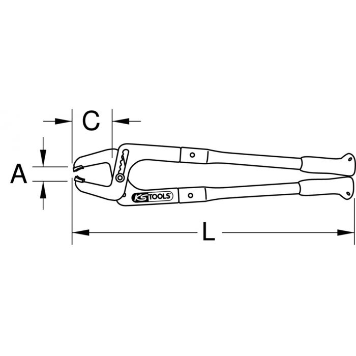Pince pour capuchon de moyeu 500 mm KS TOOLS - 450.0210
