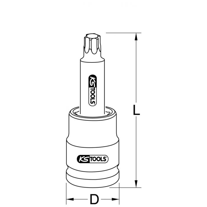 Douille tournevis à chocs TORX longue, T80 KSTOOLS - 4500443