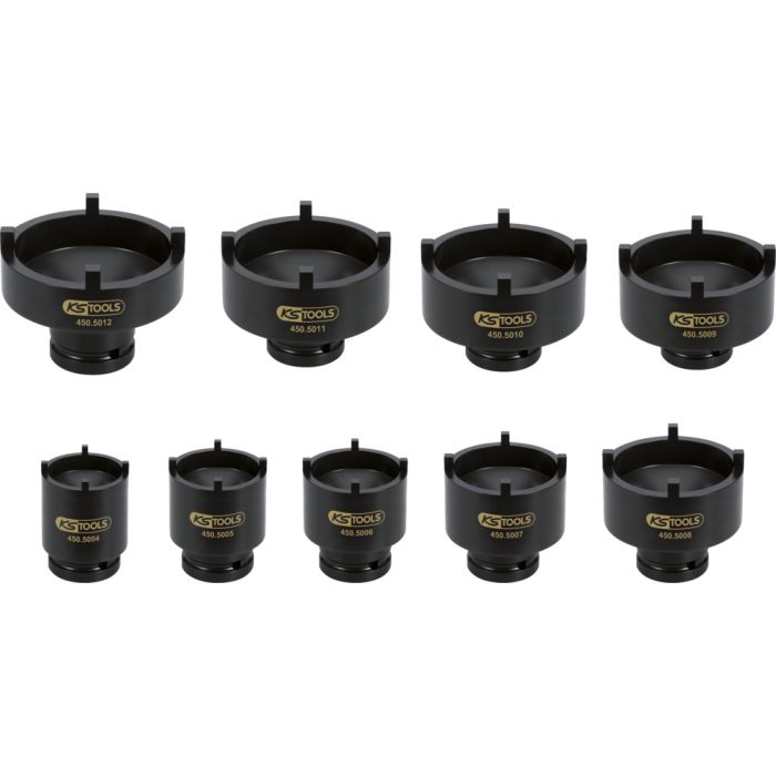Coffret de 9 douilles à ergots pour écrous de moyeux KS TOOLS - 450.5000