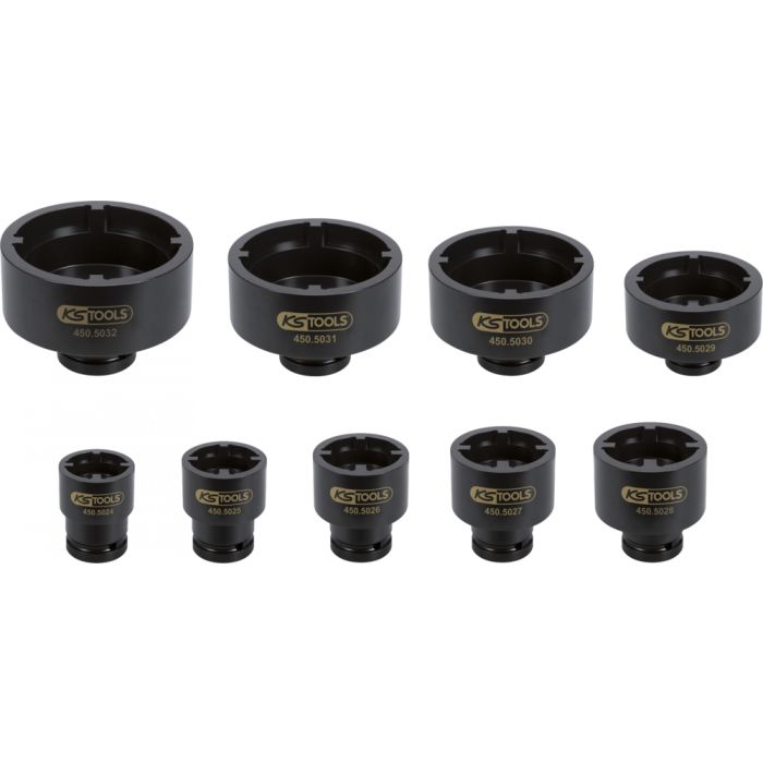Jeu de douilles à ergots pour écrous de moyeux 9pcs KS TOOLS 4505020 KS TOOLS - 450.5020