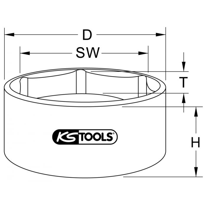 Douille 6 pans pour écrou d'essieu 200 mm KS TOOLS - 460.0185