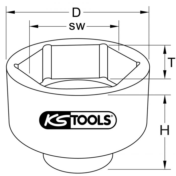 Douille 8 pans pour écrou d'essieu 125 mm KS TOOLS - 460.3335