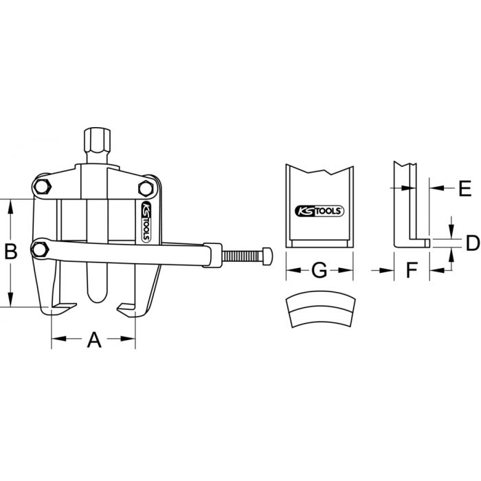Arrache-rotules universel 2 bras avec arceau de maintien 69 mm KS TOOLS - 460.4430