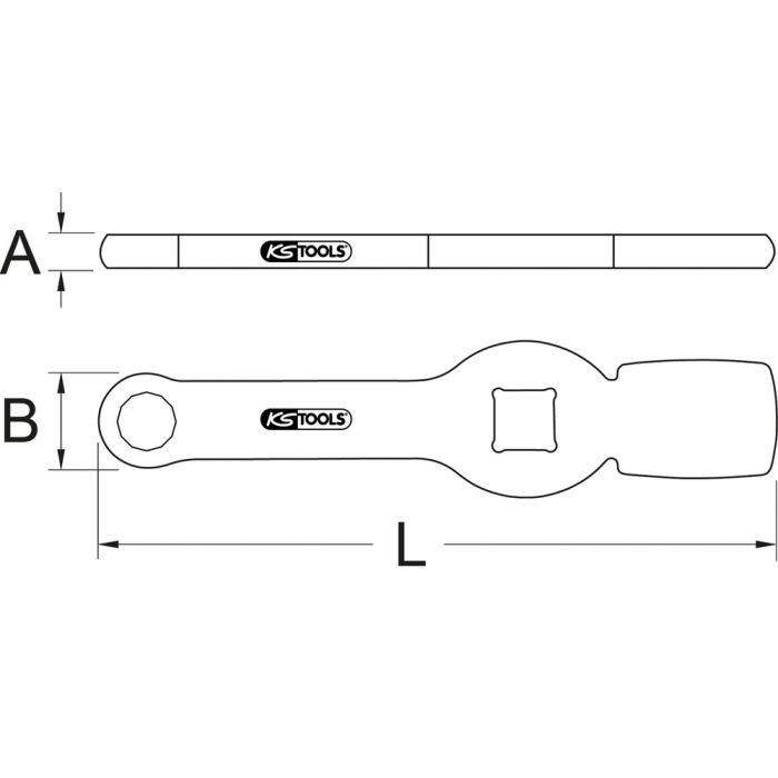 Clé à frapper coudée 24mm pour raccords d'étriers de frein KS TOOLS - 460.5062