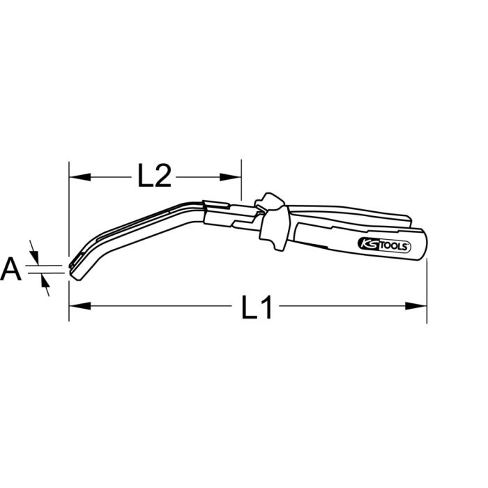 Pince à bougies coudée L 225 mm KS TOOLS - 500.7310