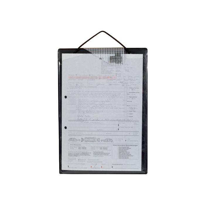 Tablette de fiche de travaux A4 avec sacoche pour clés - Noire KS TOOLS - 500.8096