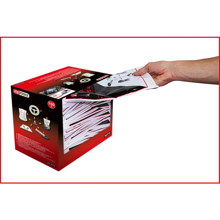 Kit de 5 protections plastiques pour habitacle boite de 100 pcs KS TOOLS - 500.8110