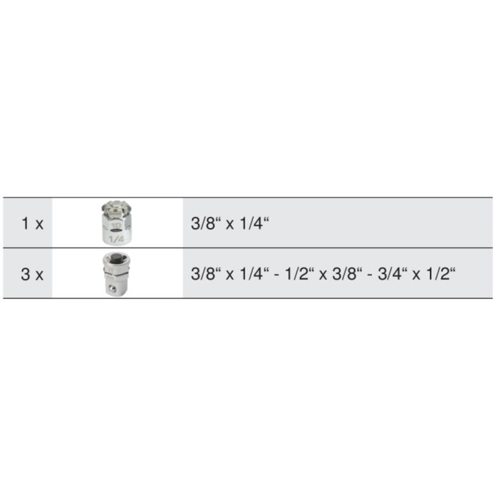 Jeu de 4 adaptateurs porte-embout GEARPLUS en pouces KS TOOLS - 503.4287