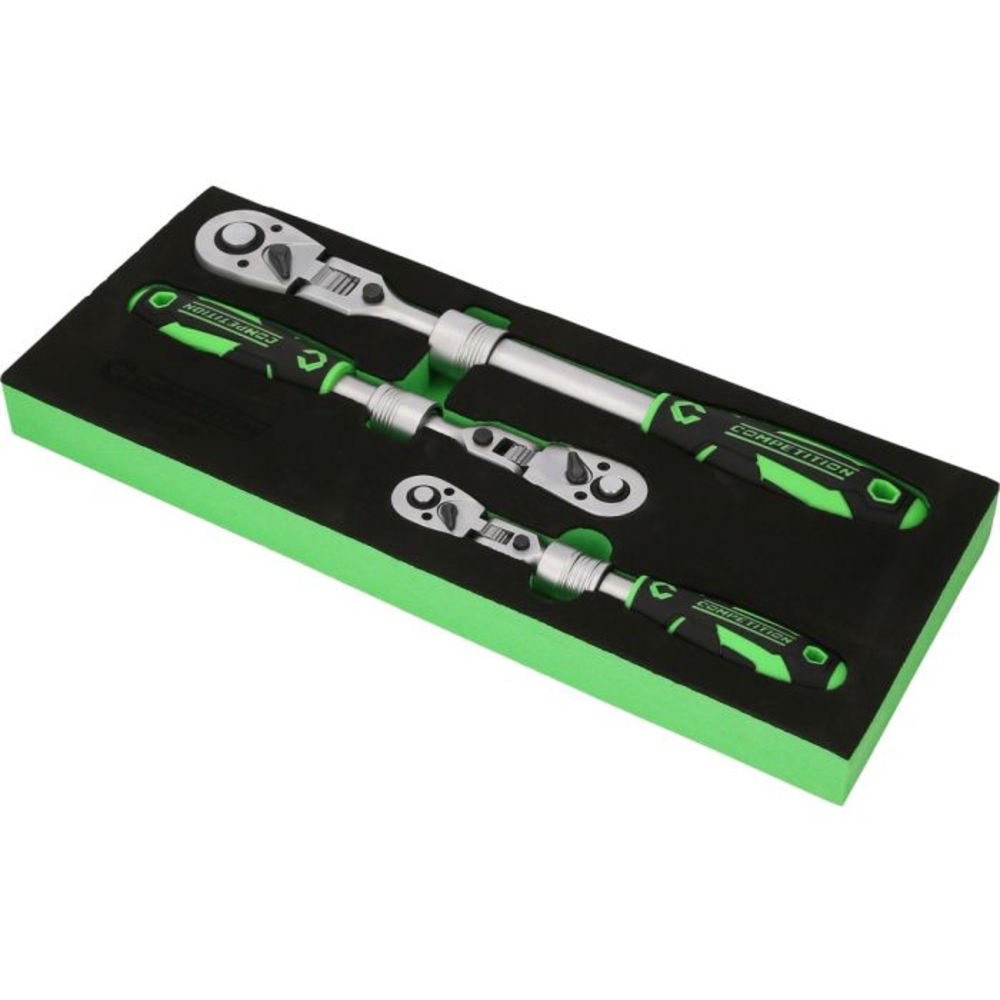 Jeu de cliquets télescopiques COMPETITION 3pcs 1/4"+3/8"+1/2" - KS TOOLS - 512.0103