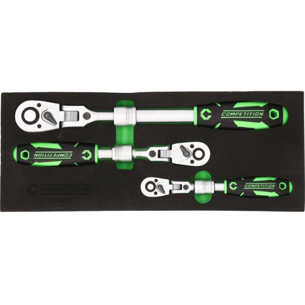 Jeu de cliquets télescopiques COMPETITION 3pcs 1/4"+3/8"+1/2" - KS TOOLS - 512.0103