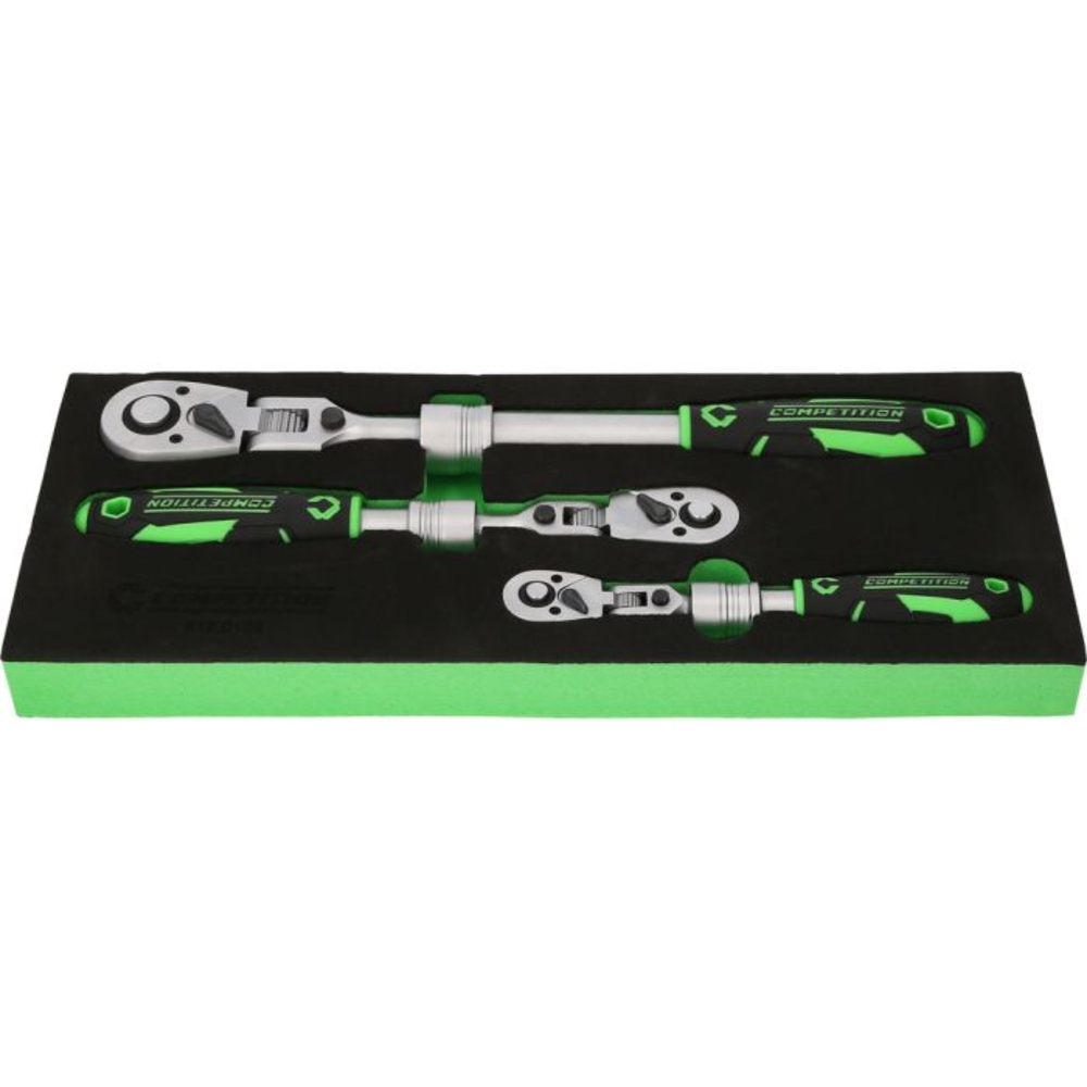 Jeu de cliquets télescopiques COMPETITION 3pcs 1/4"+3/8"+1/2" - KS TOOLS - 512.0103