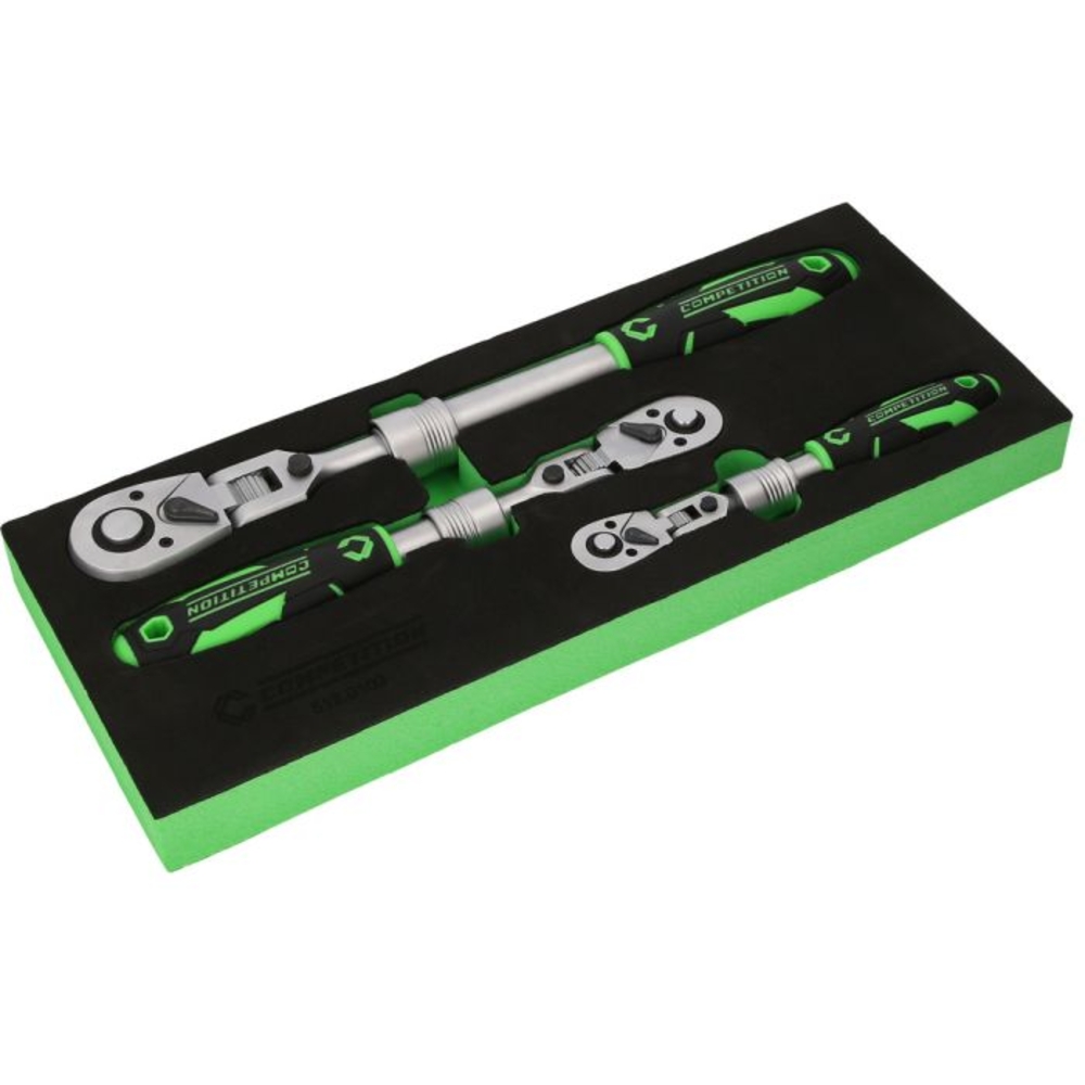 Jeu de cliquets télescopiques COMPETITION 3pcs 1/4"+3/8"+1/2" - KS TOOLS - 512.0103