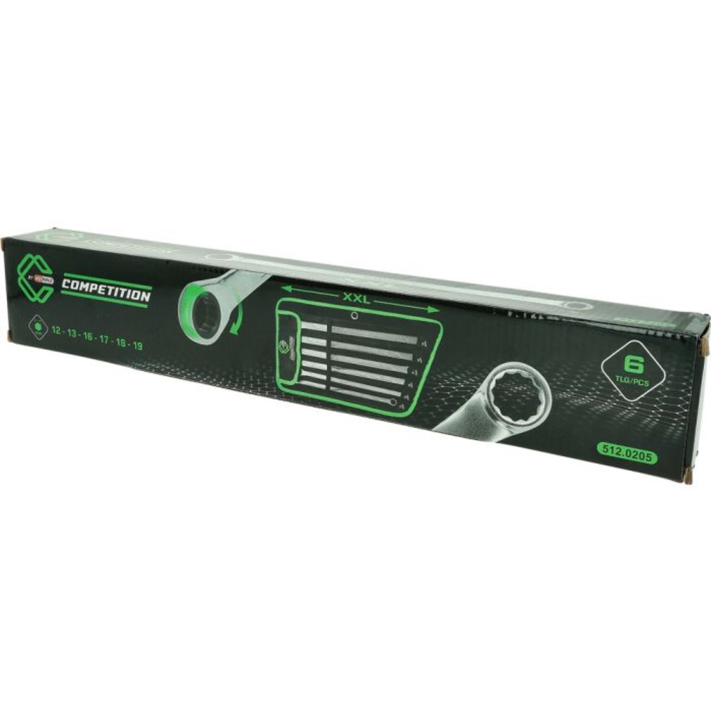 Jeu de clés polygonales à cliquet COMPETITION 6 pcs - KS TOOLS - 512.0205