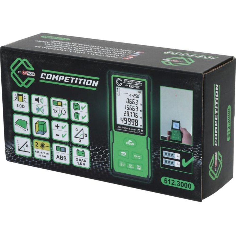 Mètre laser COMPETITION jusqu’à 70 m - KS TOOLS - 512.3000