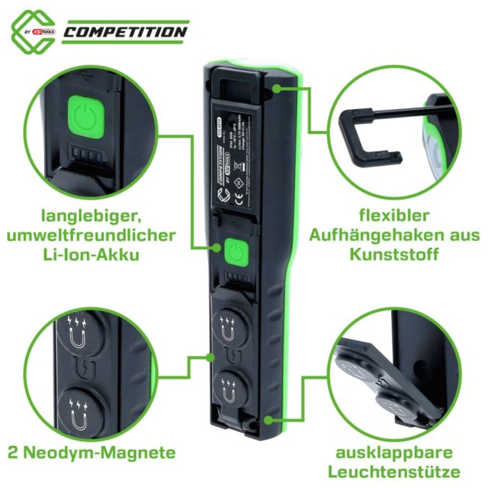 Lampe de travail COMPETITION à LED à variateur de lumière 1200 lumens avec chargeur - KS TOOLS - 512.4510