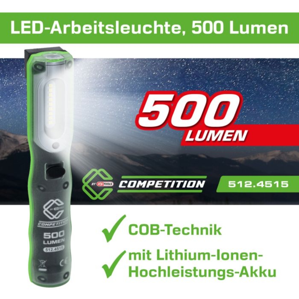 Lampe de travail à LED COMPETITION 500 lumens - KS TOOLS - 512.4515