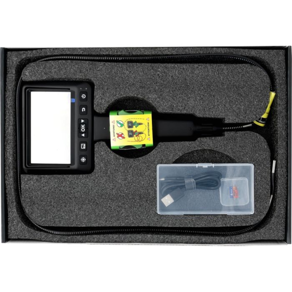 Vidéoscope COMPETITION HD avec sonde de caméra frontale flexible 180° et 0° D6,0 mm - KS TOOLS - 512.4600