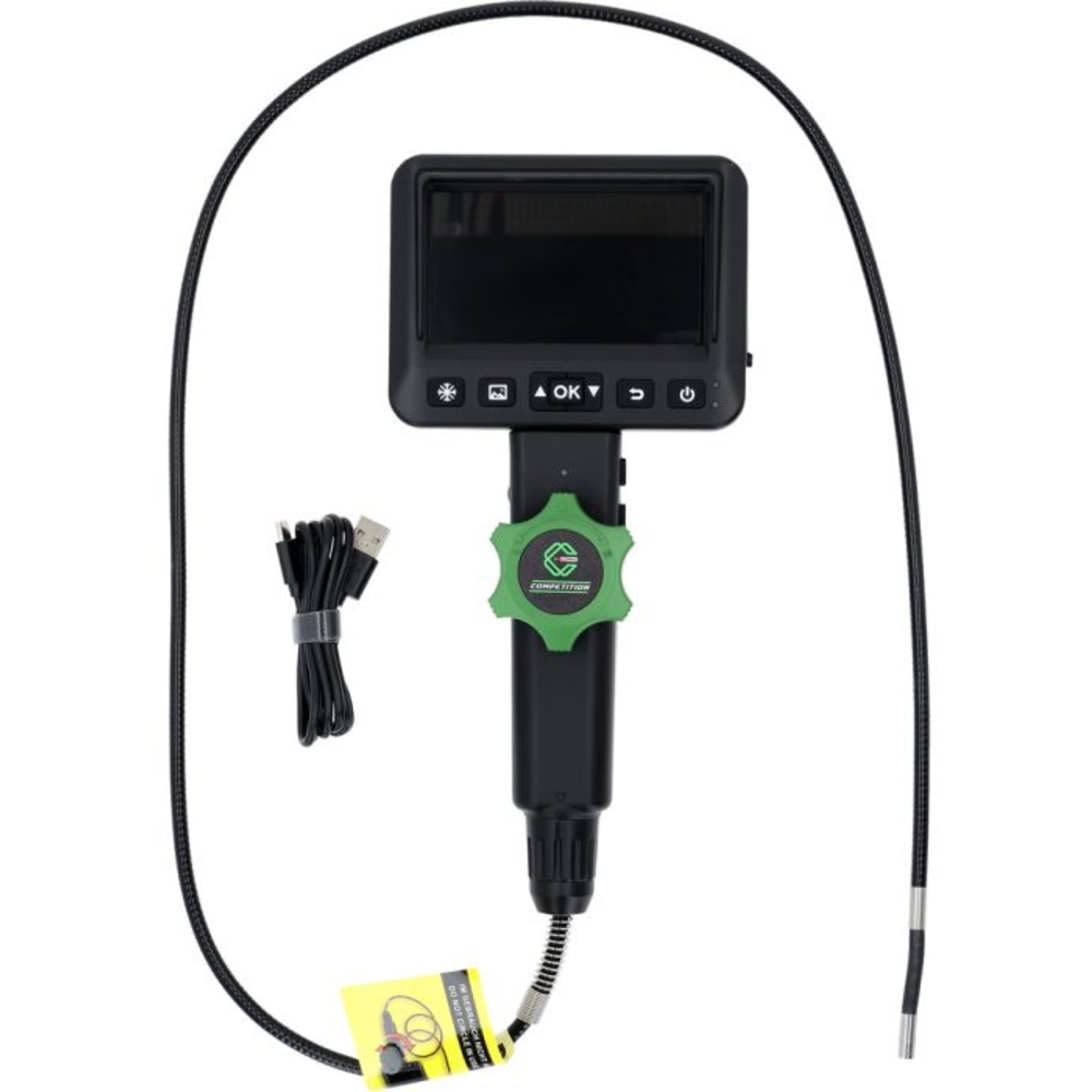 Vidéoscope COMPETITION HD avec sonde de caméra frontale flexible 180° et 0° D6,0 mm - KS TOOLS - 512.4600