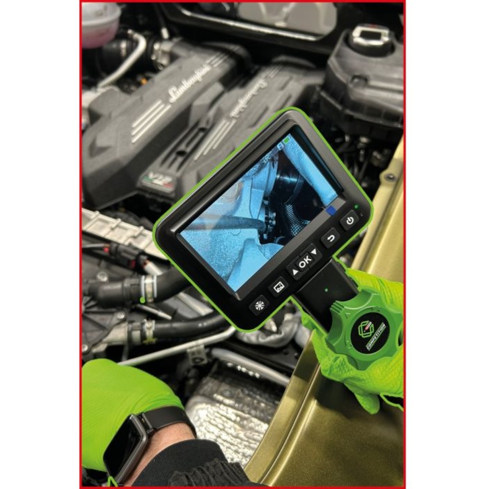 Vidéoscope COMPETITION HD avec sonde de caméra frontale flexible 180° et 0° D6,0 mm - KS TOOLS - 512.4600