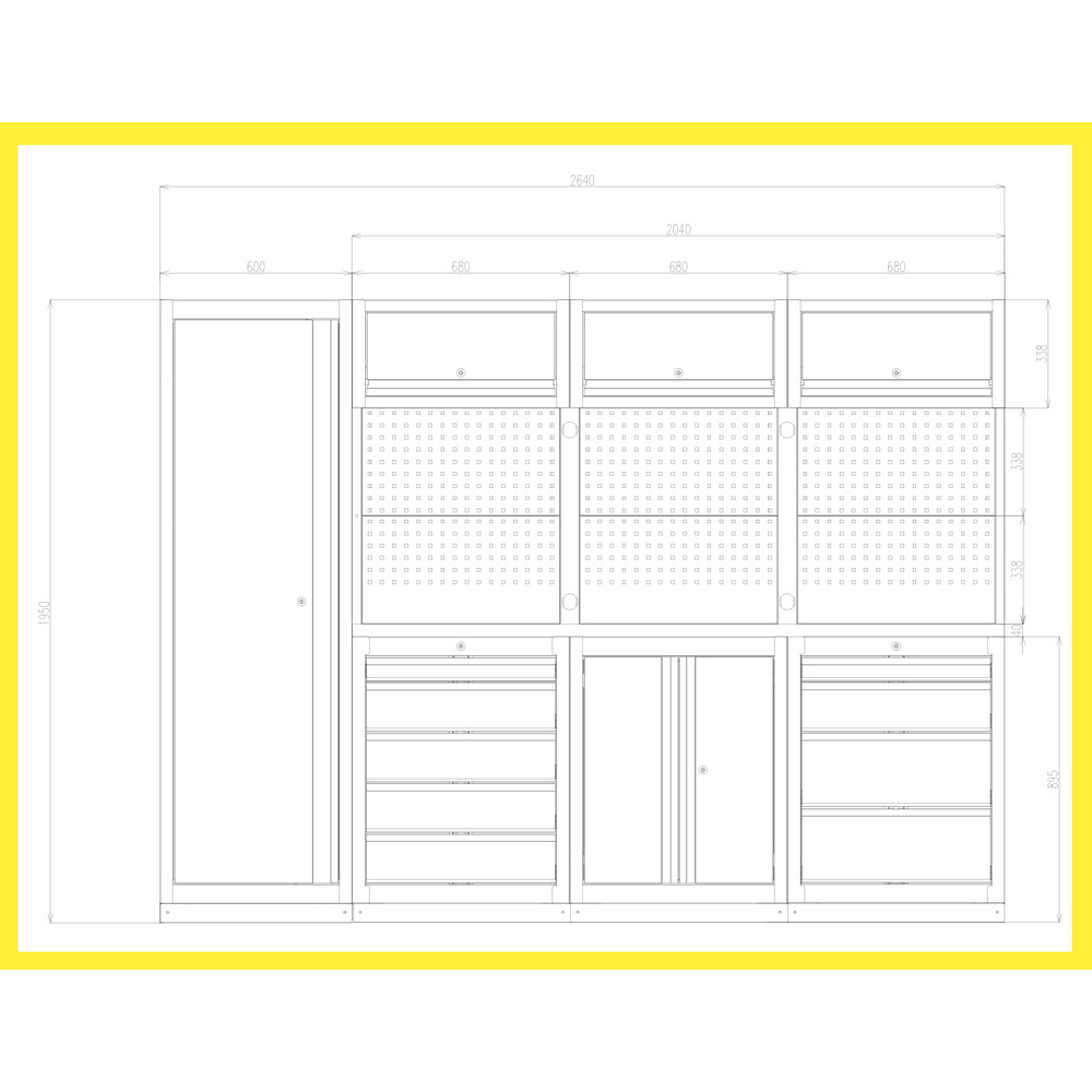 Système d’armoires d’atelier COMPETITION plan de travail en bois - KS TOOLS - 512.5500