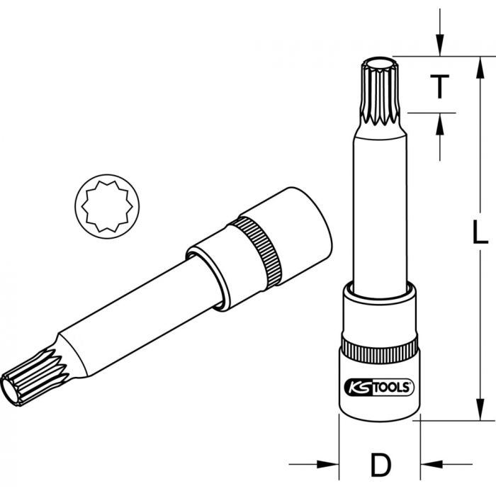 Douille tournevis pour jantes aluminium OZ 90 mm KS TOOLS - 515.1036