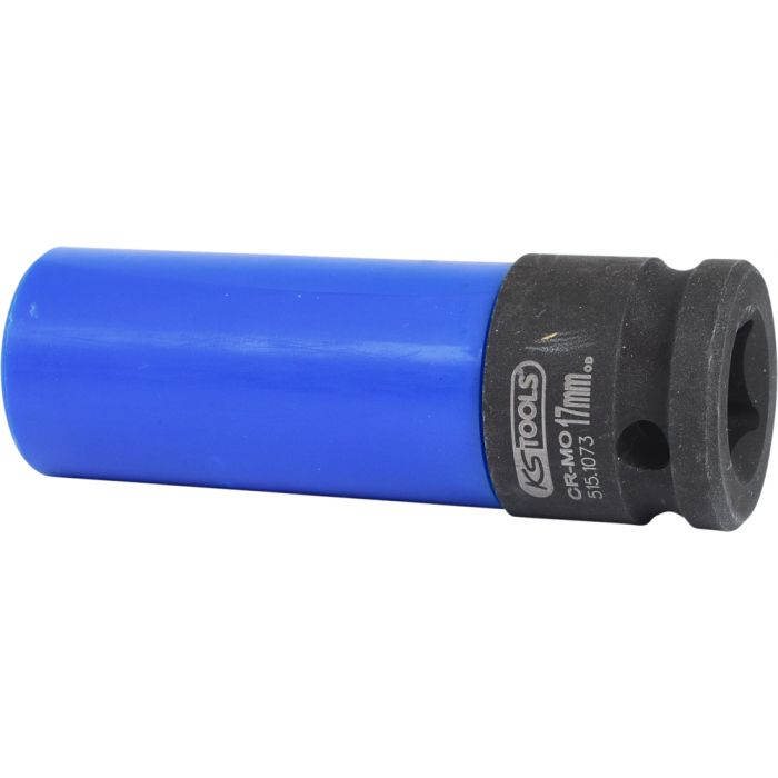 Douille à chocs longue 6 pans pour jantes aluminium - bleu foncé - 17 mm KS TOOLS - 515.1073