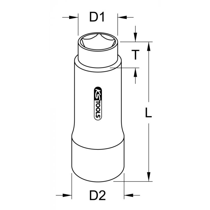 Douille 5 pans longue pour étrier de frein KS TOOLS - 515.1101