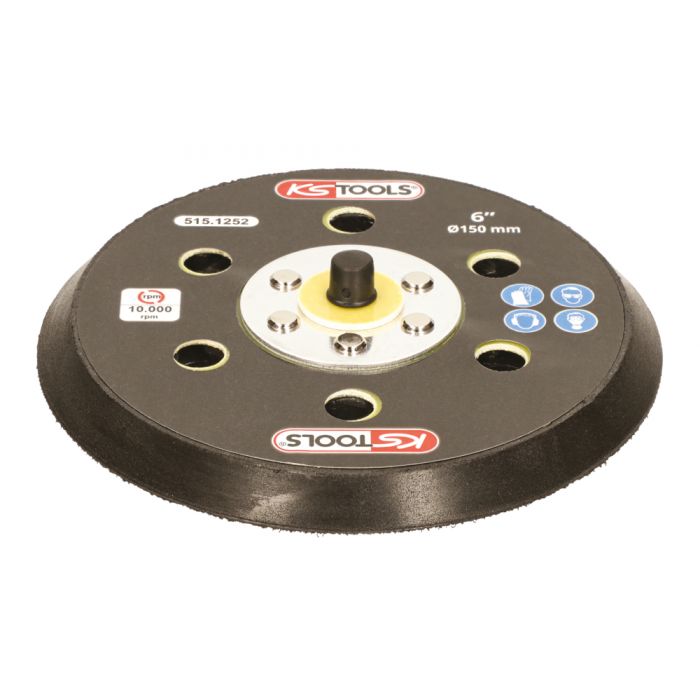 Plateau Velcro D150mm 15 trous pour ponceuse 515.1254 et 515.1257 KS TOOLS - 515.1252