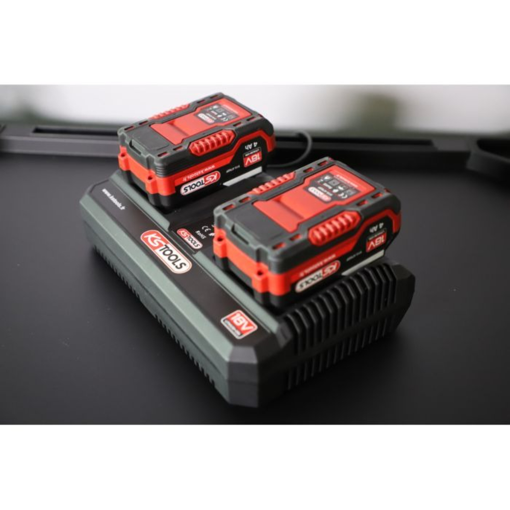 Double chargeur rapide 18V 8A pour batteries 515.4702F et 515.4705F KS TOOLS - 515.4706F