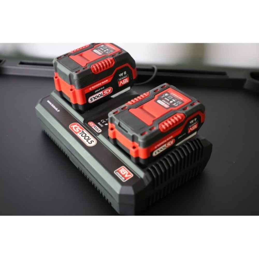Double chargeur rapide 18V 8A pour batteries 515.4702F et 515.4705F KS TOOLS - 515.4706F