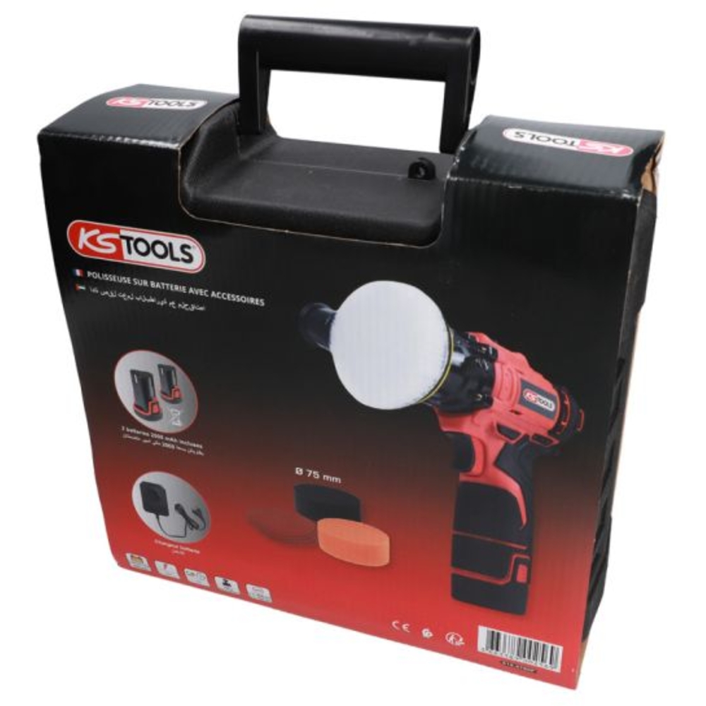 Polisseuse sur batterie 12V avec accessoires KS TOOLS - 515.4760F