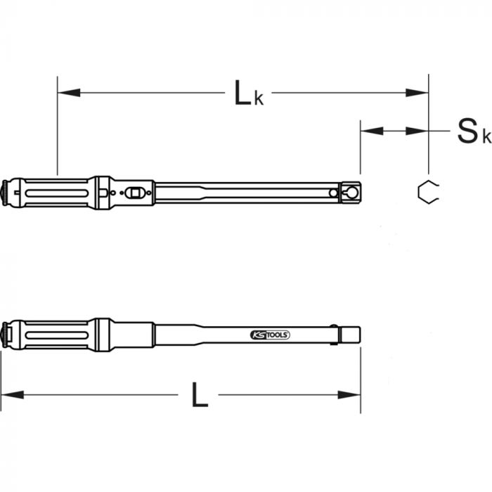 Clé dynamométrique ERGOTORQUEprécision 14x18 - 20-100 Nm KS TOOLS - 516.1633