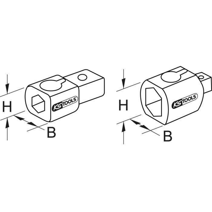 Adaptateur 14x18 mm pour clé à emmanchement 9x12 mm KS TOOLS - 516.2050