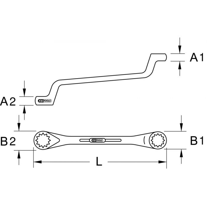 Clé polygonale contre-coudée 22x24 mm KS TOOLS - 517.0854