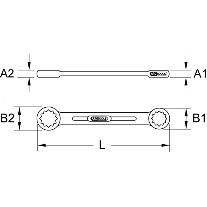 Clé polygonale 12 pans extra-longue 20 x 22 mm KS TOOLS - 518.1809