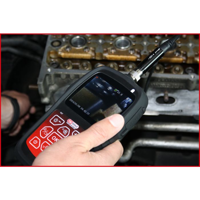 Kit vidéoscope HD avec sonde de caméra HD avant Ø 6,0 mm 0° et 90° commutable 5 pcs. KS TOOLS - 550.7500