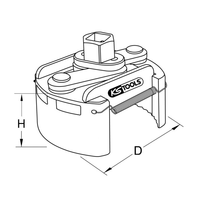Clé universelle pour filtre à huile 80-110 mm KS TOOLS - 700.5006